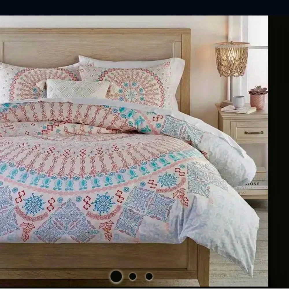 Pottery Barn Maya Medallion Organic Duvet Cover Twin Cotton Percale NWOT